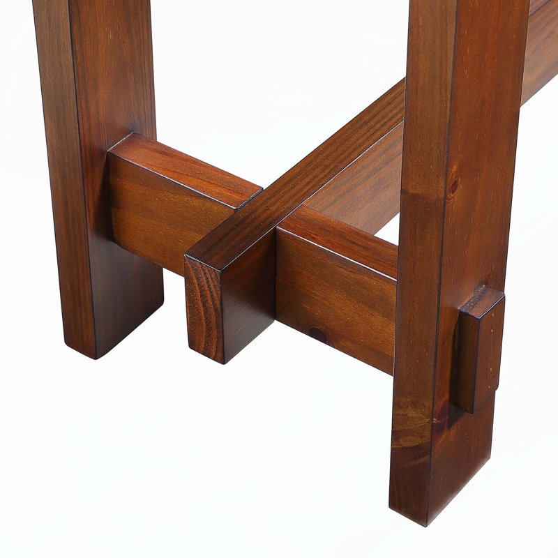Sophisticated Mid Century Console Table with Storage and Solid Wood Construction, Cherry