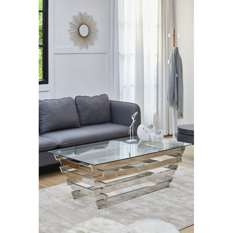 Avdain coffee table with storage space, Silver