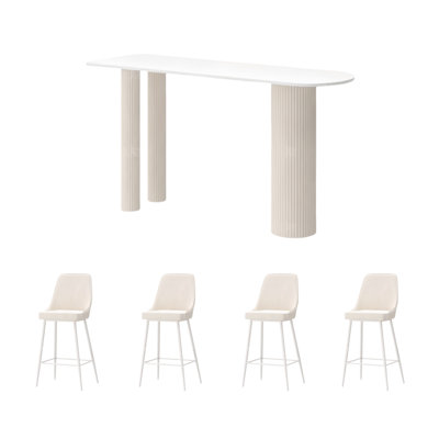 Cream-style simple rock plate bar table