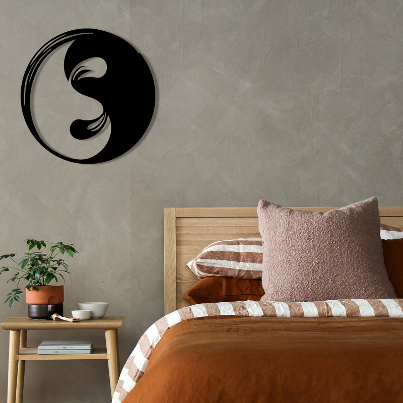 Accessoire mural élégant en métal noir 18,9 po x 18,9 po | 100% métal durable, épaisseur: 0,05 pouce | Parfait pour la décoration intérieure, l'esthétique moderne et l'art mural unique