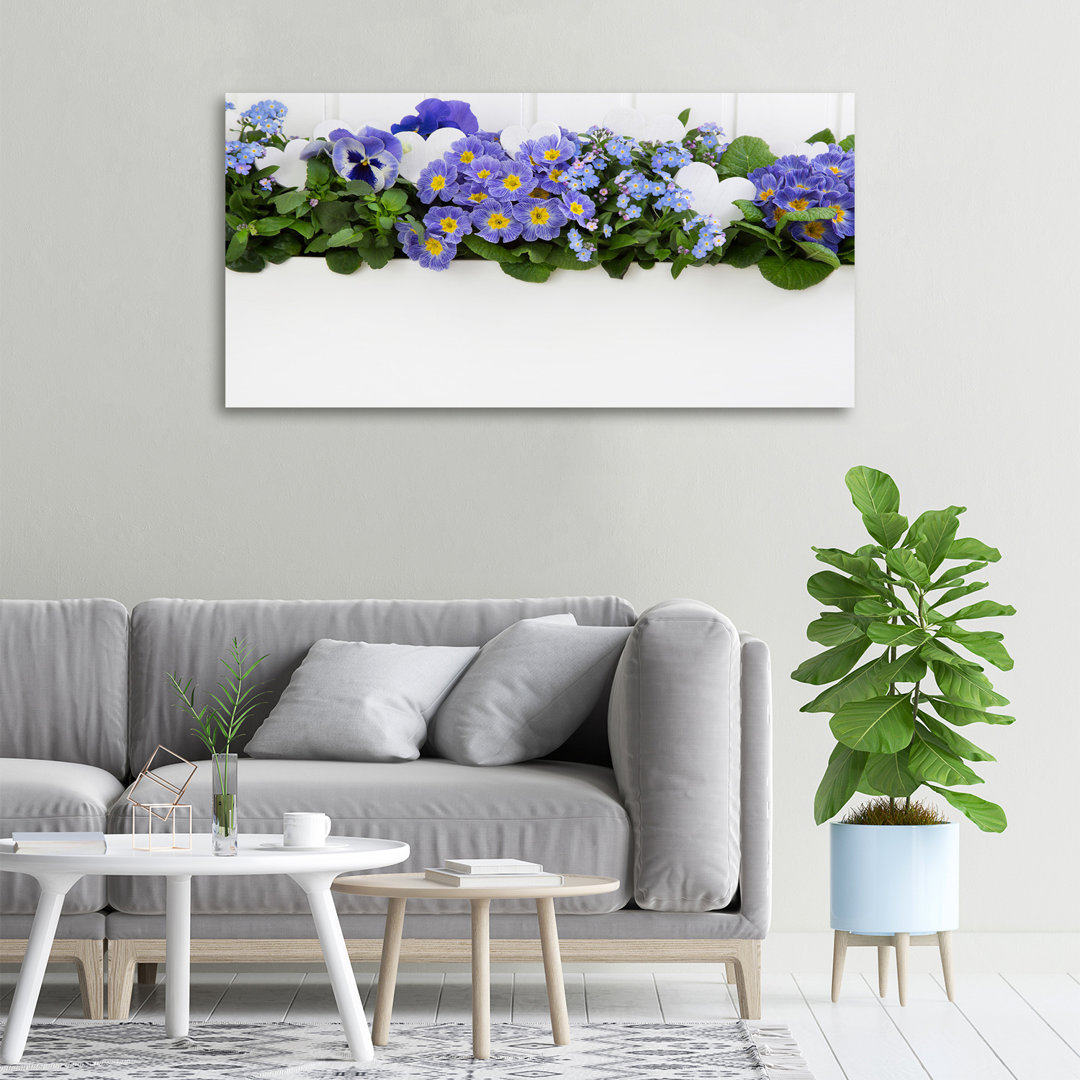 Blaue Blumen - Ungerahmte Kunstdrucke auf Leinwand