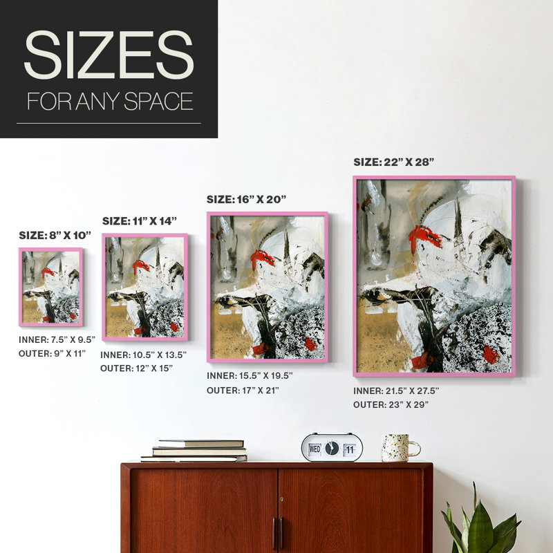 «Moon to Earth I», reproduction encadrée - bois massif, H 15 po x l 12 po, Rose