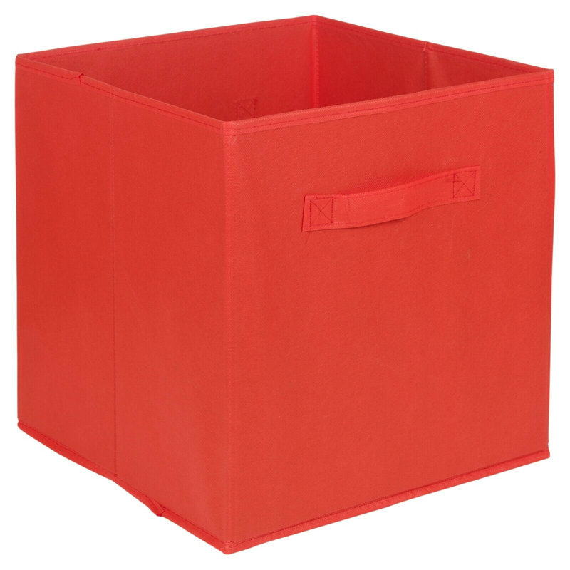 Ebern Designs Fabric Decorative Bin, Red