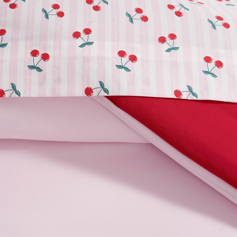 Juicy Couture Cherry Script Solid Reversible Bed-in-a-Bag Comforter Set, Queen