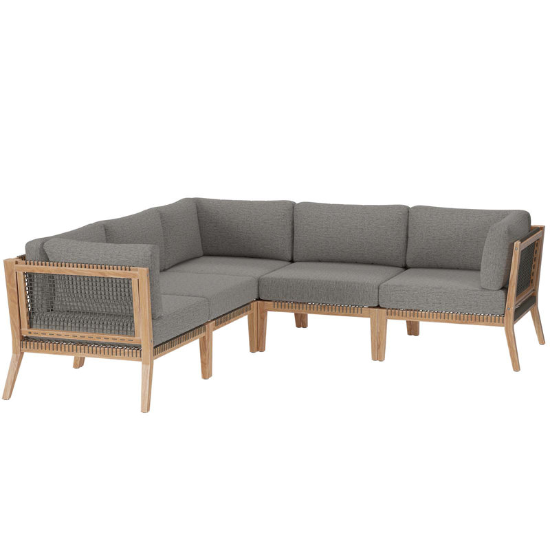 Canapé modulaire d'extérieur 5 pièces Clearwater, Graphite