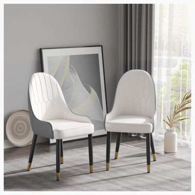 Chaise d'appoint rembourrée blanche Amenda
