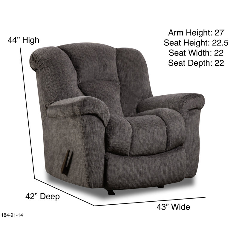 Sarahkate Upholstered Recliner, Gray Polyester