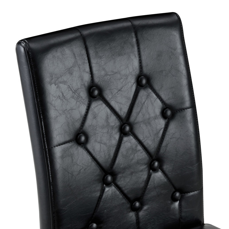 Ensemble de 4 chaises de salle à manger modernes en polyuréthane avec dossier ergonomique à boucle et pieds en métal