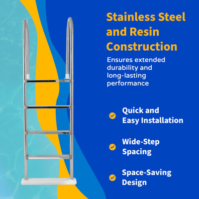 Premium Stainless Steel In-Pool Ladder for Above Ground Pools