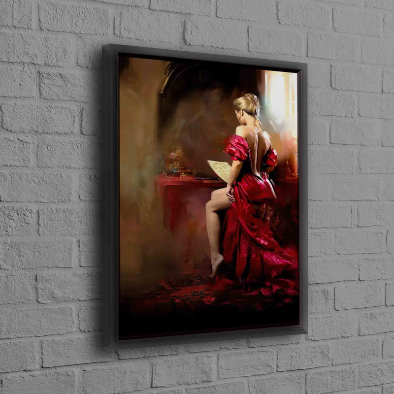Print on Canvas, Framed Print without Mat, 80 cm H x 110 cm W, Black