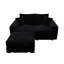 Canapé 82,7 po en velours côtelé 82,7 po, canapé rembourré moderne et confortable, coussins de siège profond avec coussins moelleux et 1 repose-pieds, fauteuil convertible, noir (ancien SKU: W1885S00150)-1756744616-1765595120
