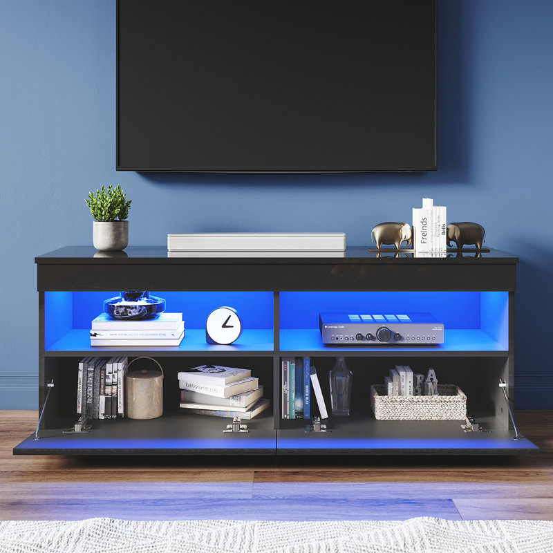 Norielle Unfinished TV Stand for TVs up to 50", Black