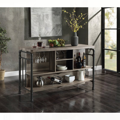 Table robuste à hauteur de comptoir avec plateau et tablette supportant le poids