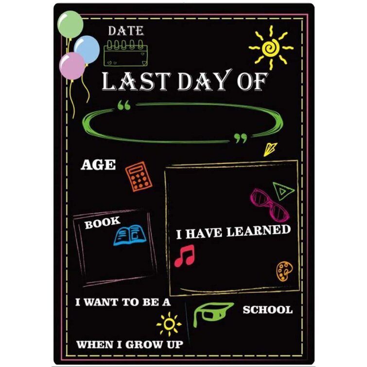 First Day and Last Day of School Sign - 2 Sided Chalkboard Sign - JennyGems