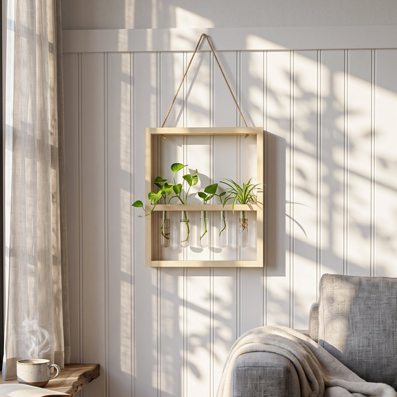 Glass Wall Vase - Set of 5, Natural