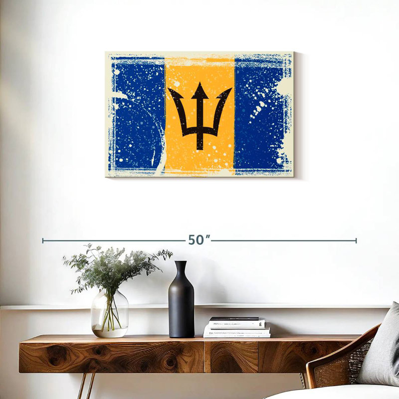 Borges Splattered Barbados Flag, 20" H x 30" W