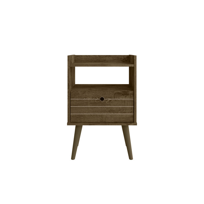 Helaina 17.71'' W Nightstand, Rustic Brown
