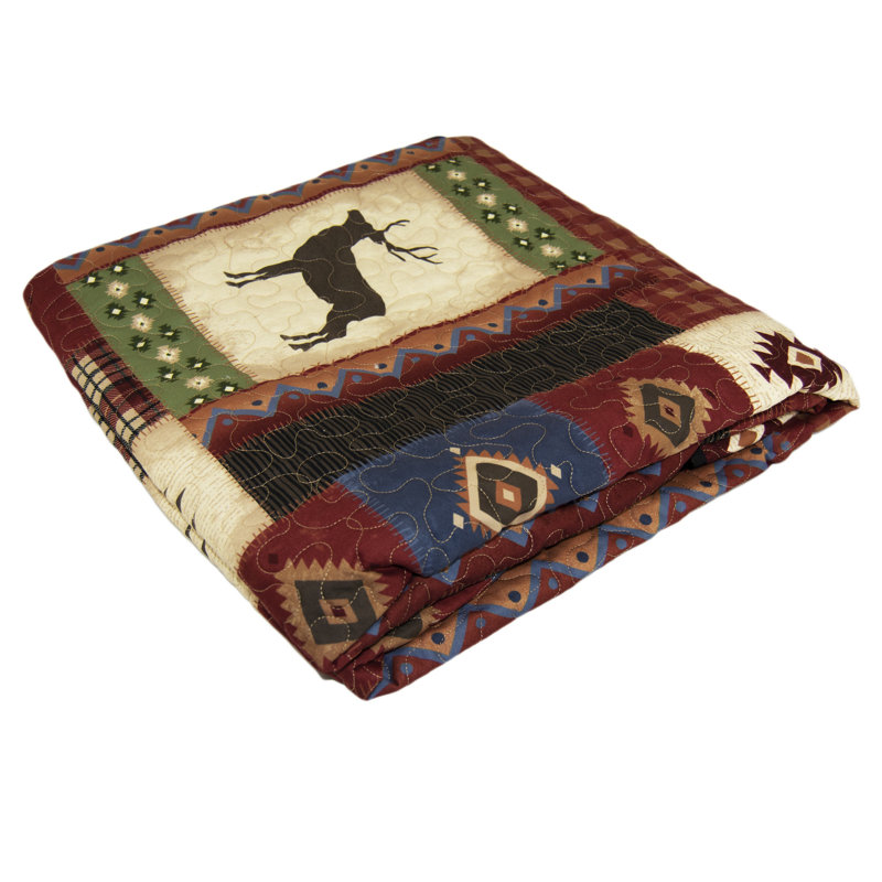 Rustic Multicolor Reversible Polyester Throw Blanket 50" x 60"