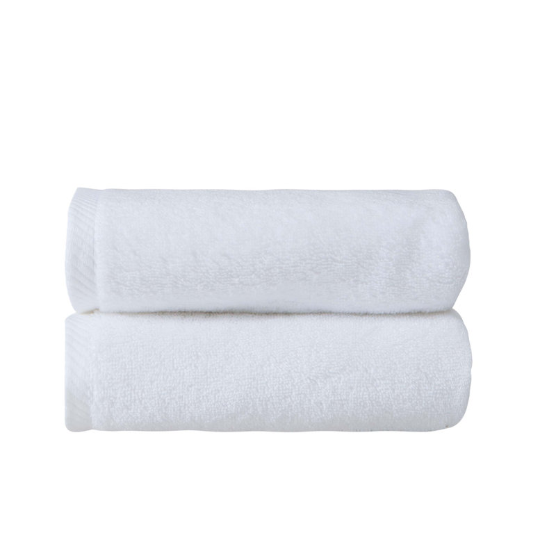 Dinis Turkish Cotton 2 Piece Hand Towel Set, White