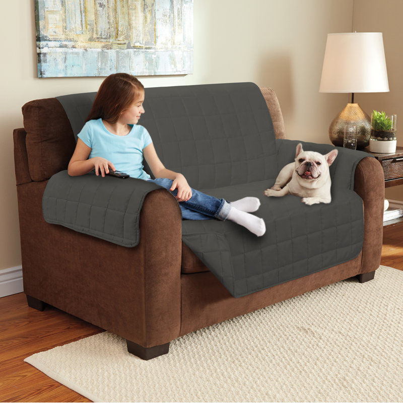 Housse pour causeuse coussin de boîte suède, Gris