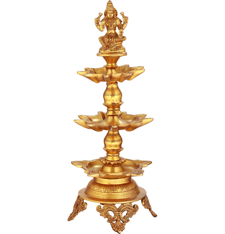 Statue de la déesse Lakshmi Vingt-trois mèches, Or