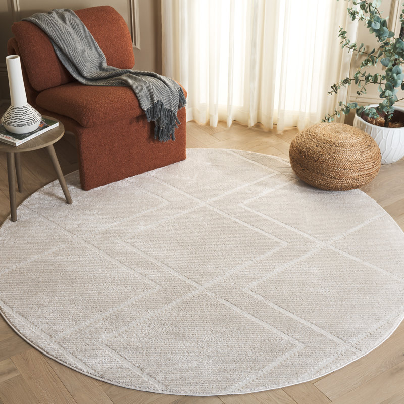 Dilya Performance Geometric Rug, Round 6'7"