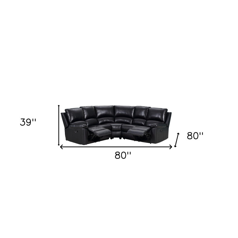 Black Polyester Blend Power Reclining U Shaped Three Piece Corner Sectional Black Polyester Blend Power Reclining U Shaped Three Piece Corner Sectional