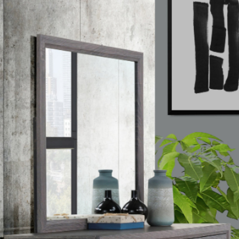 MIROIR MIRAGE FOIL GREY, Noir/gris