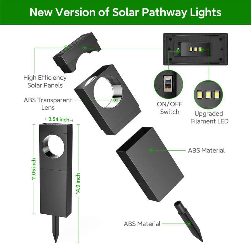 Solar Outdoor Lights 6 Pack, Bright Pathway Outdoor, Achieve Ip65 Waterproof, Moon Shape Landscape, Auto On/off For Outside Yard Garden Path, Warm White