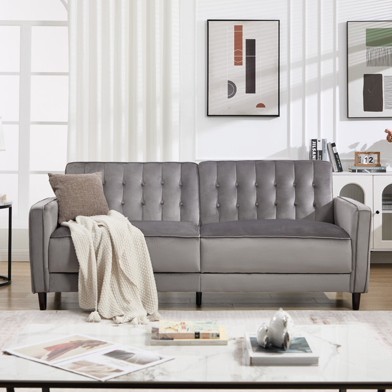 Canapé-lit convertible 35 po en chenille 35 po, Gris