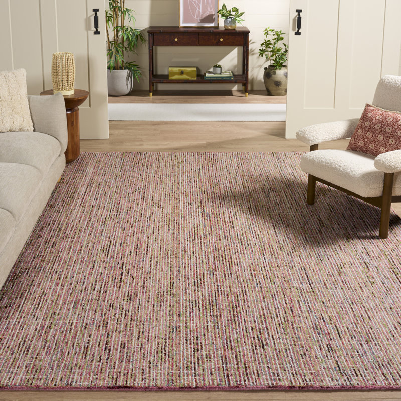 Burchett Handmade Tufted Wool Beige/Rust Area Rug, Rectangle 8' x 10'
