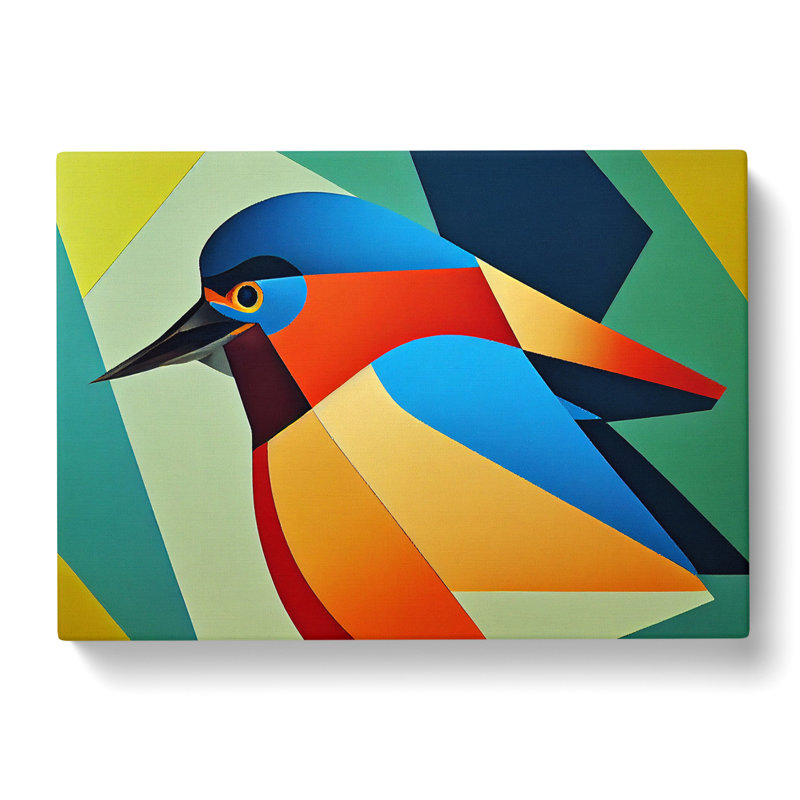 Kingfisher Bird - Wrapped Canvas Print, 50cm H x 76cm W x 3cm D