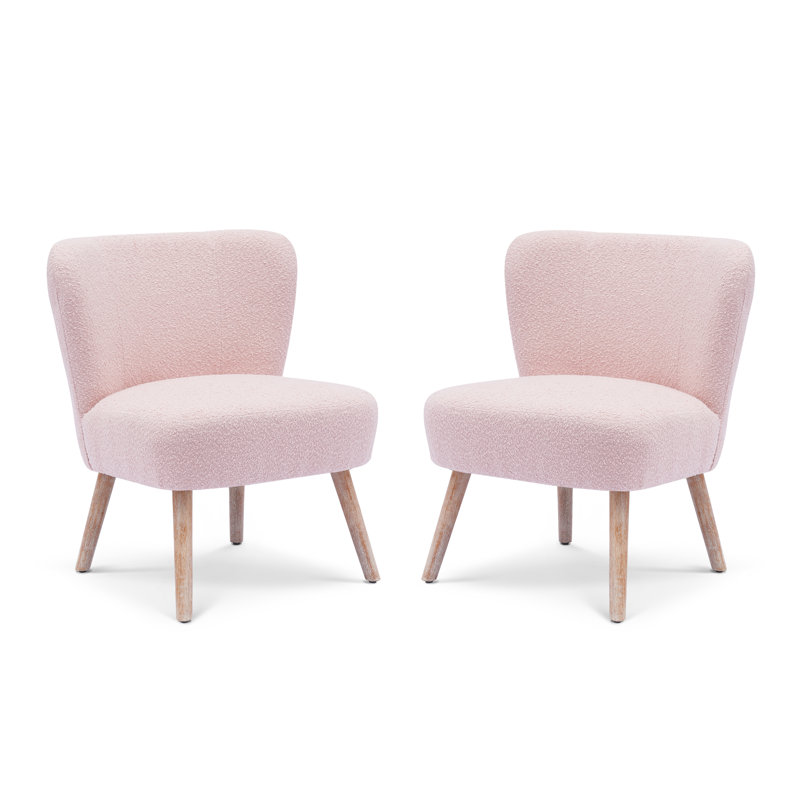 Fauteuil de chambre rembourré Breann, Mélange de polyester Dusty Peach
