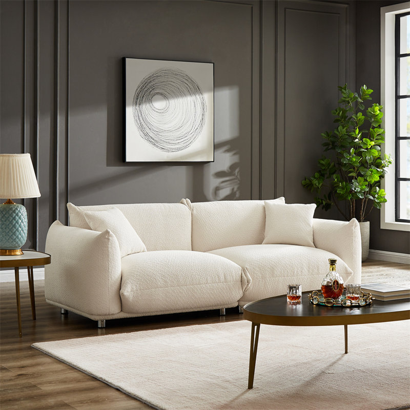 85.8" Sofa, White