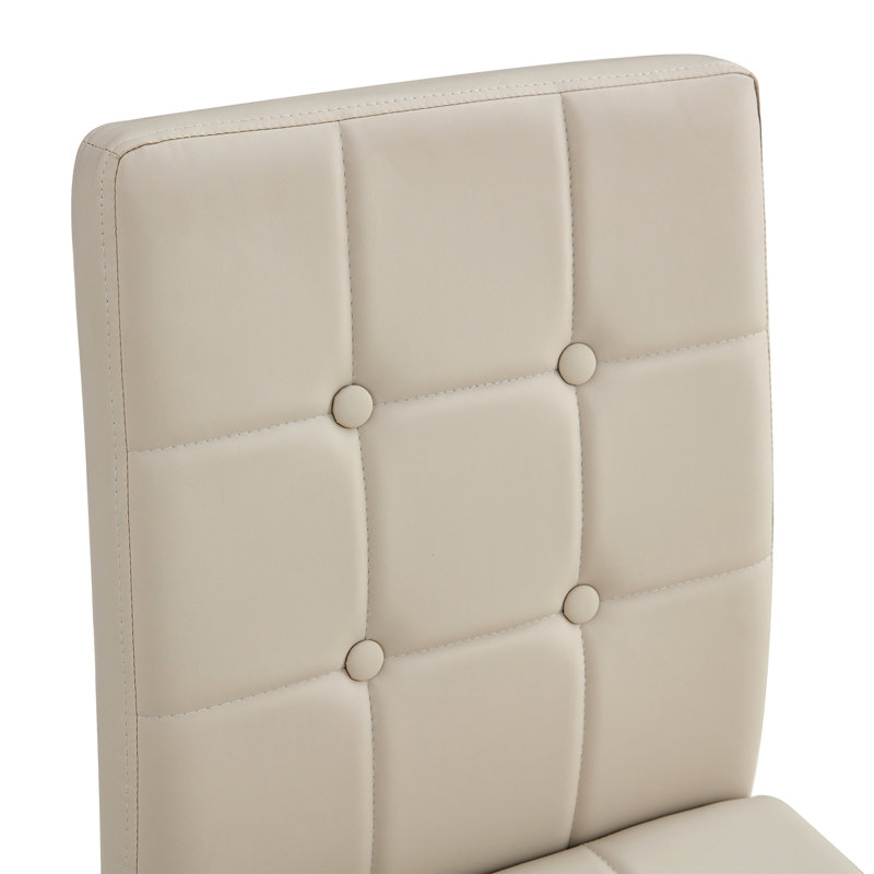 Darcel Faux Leather Side Chair, Light Brown Faux Leather
