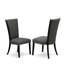 Ensemble de table de salle à manger 9 pièces comprenant une table de salle à manger rectangulaire avec pieds en X et 8 chaises Parsons en tissu Gotham foncé, noir brossé-628123441-628123442-628123446