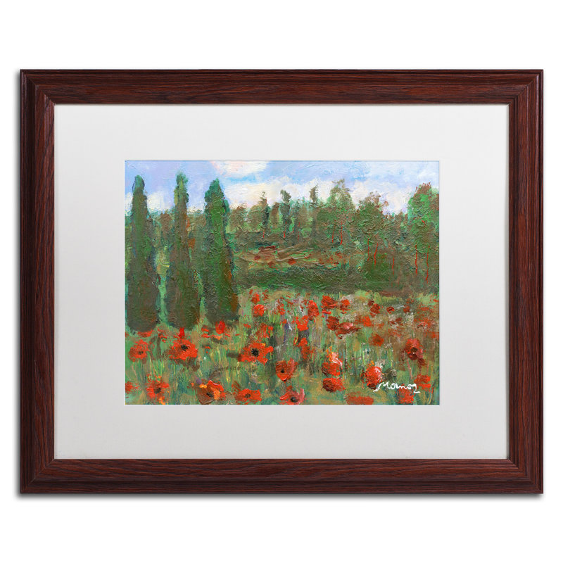 «Red Poppies in the Wood», reproduction d'art sur toile encadrée, H 16 po x l 20 po x P 0,5 po