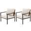 Chaise de salle à manger d'extérieur en osier avec cadre en acier (ensemble de 2)-773031508