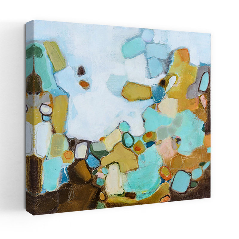 Le long du chemin, art contemporain abstrait, H 24 po x l 24 po