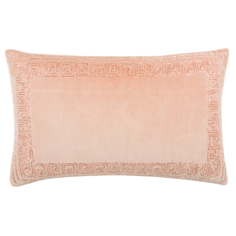 Blush Pink Embroidered Moroccan Throw Pillow