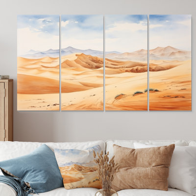 Paysage désertique de dunes de sable en Afrique III - Désert, ensemble de 4 décorations murales