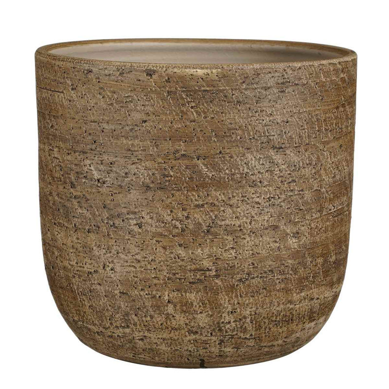 Ansted Ceramic Pot Planter, 31cm H x 34cm W x 34cm D, Grey