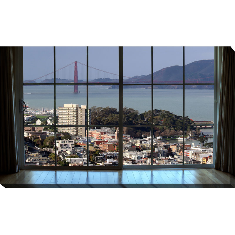 « san francisco window », reproduction de photo sur toile tendue, H 36 po x l 60 po x P 1,5 po