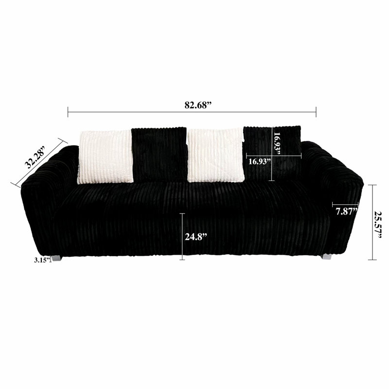 Canapé rembourré, causeuse pour la maison, Noir