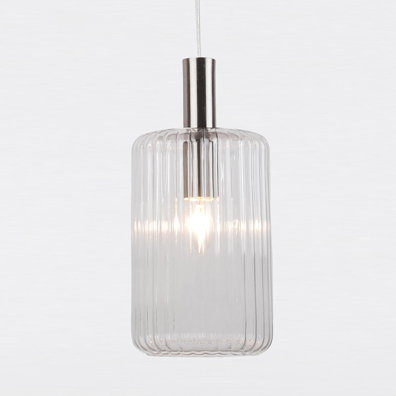 Burvale 1 - Light Single Pendant, Brushed Chrome/Clear