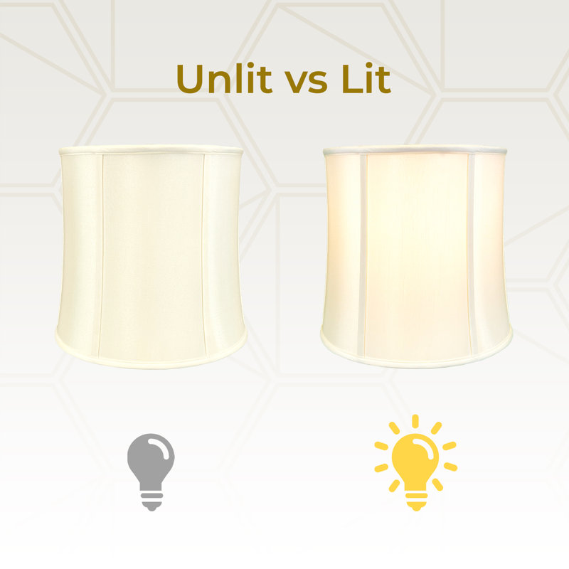 Silk Drum Lamp Shade, Eggshell, 11" H x 13" W x 13" D