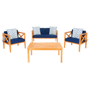 Mondovi Eucalyptus 4 - Person Patio Conversation Set with Cushions
