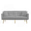 Canapé-lit polyvalent en velours gris avec pieds élégants en métal doré et caractéristiques pratiques-624170805