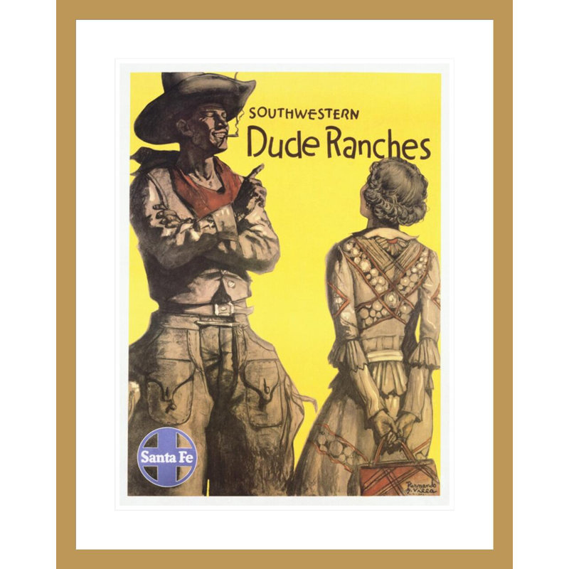 «Southwestern Dude Ranches», affiche par Hernando, H 29,31 po x l 23,5 po