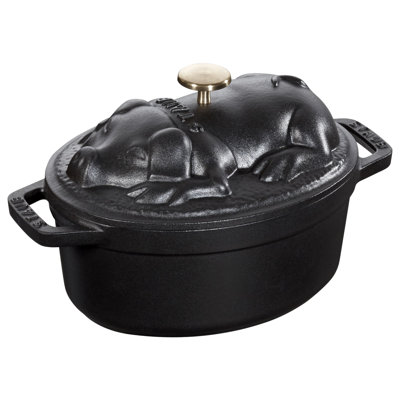 Cocotte ovale en fonte 1 L La Cocotte, noir